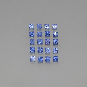 Pedras preciosas de safira azul natural de  ct, quadrado, VVS-VS