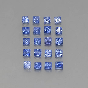 Pedras preciosas de safira azul natural de  ct, quadrado, VVS-VS