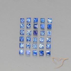 Pedras preciosas de safira azul natural de 1,83 ct, quadrado, VVS-VS