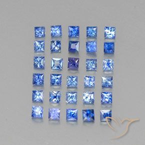 Pedras preciosas de safira azul natural de 1,83 ct, quadrado, VVS-VS