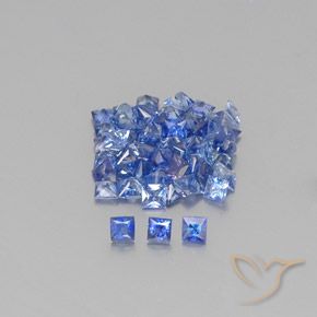 Pedras preciosas de safira azul natural de 2,86 ct, quadrado, VVS-VS