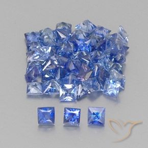 Pedras preciosas de safira azul natural de 2,86 ct, quadrado, VVS-VS