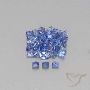 Pedras preciosas de safira azul natural de 2,86 ct, quadrado, VVS-VS