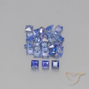 Pedras preciosas de safira azul natural de 2,37 ct, quadrado, VVS-VS