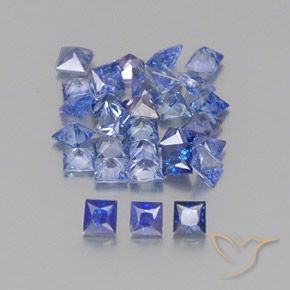 Pedras preciosas de safira azul natural de 2,37 ct, quadrado, VVS-VS