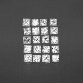 Pedras preciosas de safira branco natural de 1,56 ct, quadrado, VVS-VS