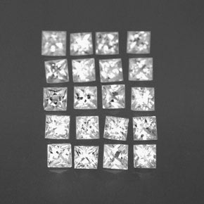Pedras preciosas de safira branco natural de 1,56 ct, quadrado, VVS-VS
