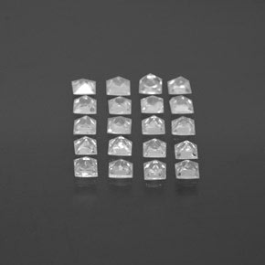 Pedras preciosas de safira branco natural de 1,56 ct, quadrado, VVS-VS