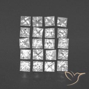 Pedras preciosas de Safira Branco natural de 1.46 ct, Quadrado, VVS-VS