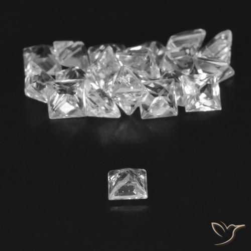 Pedras preciosas de Safira Branco natural de 1.68 ct, Quadrado, VVS-VS