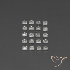 Pedras preciosas de safira branco natural de 1,66 ct, quadrado, VVS-VS