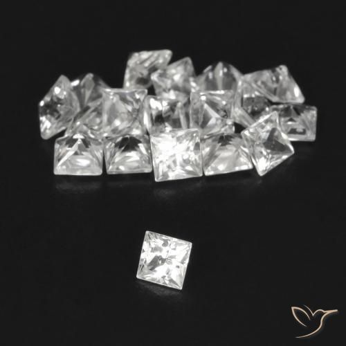 Pedras preciosas de Safira Branco natural de 1.78 ct, Quadrado, VVS-VS