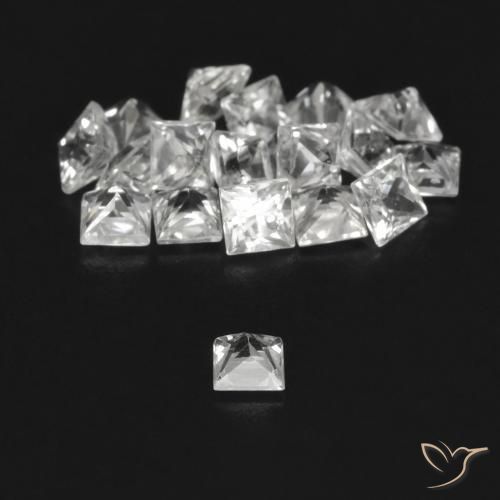 Pedras preciosas de Safira Branco natural de 1.78 ct, Quadrado, VVS-VS
