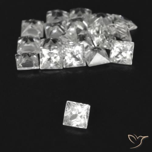 Pedras preciosas de Safira Branco claro natural de 2.12 ct, Quadrado, VVS-VS