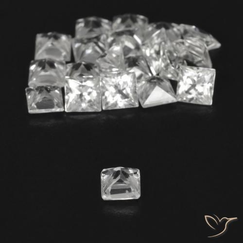 Pedras preciosas de Safira Branco claro natural de 2.12 ct, Quadrado, VVS-VS