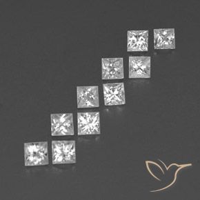 Pedras preciosas de Safira Branco natural de 1.39 ct, Quadrado, VVS-VS