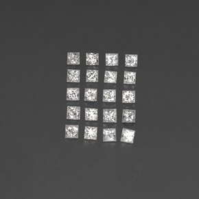 Pedras preciosas de safira branco natural de 1,60 ct, quadrado, VVS-VS