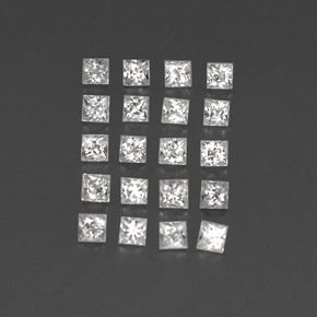 Pedras preciosas de safira branco natural de 1,60 ct, quadrado, VVS-VS