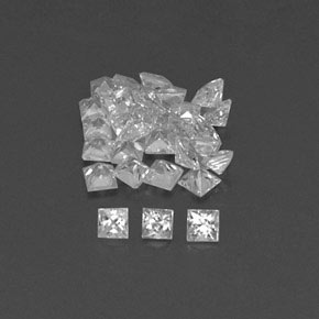 Pedras preciosas de safira branco natural de  ct, quadrado, VVS-VS