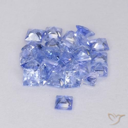 Pedras preciosas de Safira Azul claro natural de 1.82 ct, Quadrado, VVS-VS