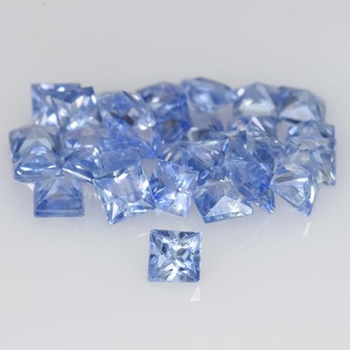 Pedras preciosas de safira azul natural de 1,38 ct, quadrado, VVS-VS