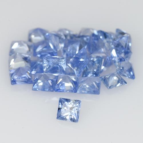 Pedras preciosas de safira azul natural de 1,38 ct, quadrado, VVS-VS