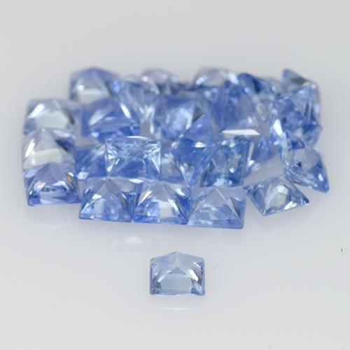 Pedras preciosas de safira azul natural de 1,38 ct, quadrado, VVS-VS