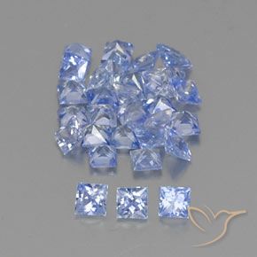 Pedras preciosas de Safira Azul claro natural de 2.25 ct, Quadrado, VVS-VS
