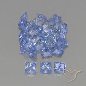 Pedras preciosas de safira azul natural de 2,59 ct, quadrado, VVS-VS