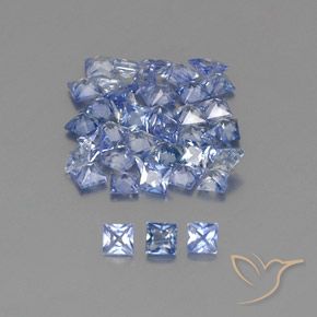 Pedras preciosas de Safira Pastel Azul natural de 2.90 ct, Quadrado, VVS-VS