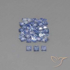 Pedras preciosas de Safira Pastel Azul natural de 2.90 ct, Quadrado, VVS-VS
