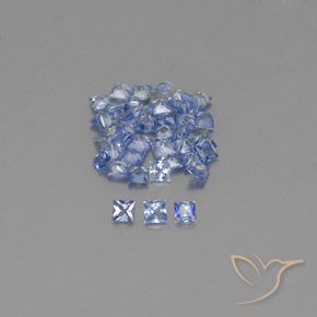 1.95ctw Natural Pastel Azul Safira, Quadrado, VVS-VS