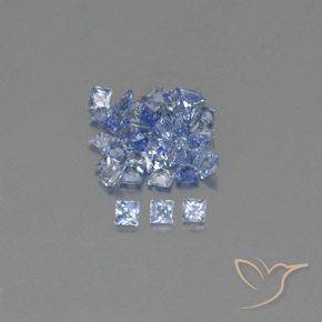 2.70ctw Natural Pastel Azul Safira, Quadrado, VVS-VS