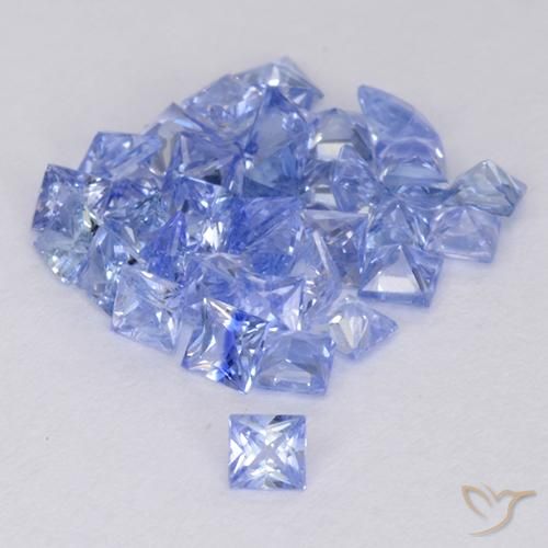Pedras preciosas de Safira Azul claro natural de 2.22 ct, Quadrado, VVS-VS
