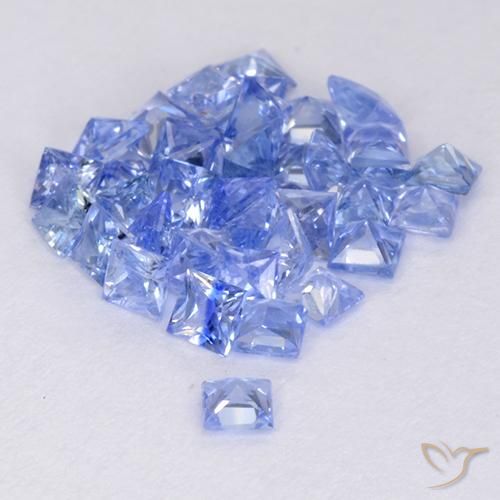 Pedras preciosas de Safira Azul claro natural de 2.22 ct, Quadrado, VVS-VS