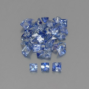 Pedras preciosas de safira azul natural de 2,74 ct, quadrado, VVS-VS