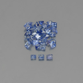 Pedras preciosas de safira azul natural de 2,74 ct, quadrado, VVS-VS
