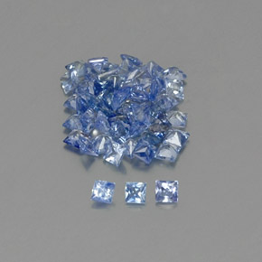 Pedras preciosas de safira azul natural de  ct, quadrado, VVS-VS