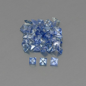 Pedras preciosas de safira azul natural de  ct, quadrado, VVS-VS