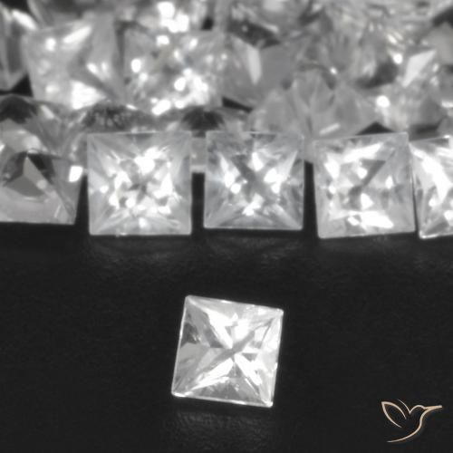 Pedras preciosas de Safira Branco natural de 2.51 ct, Quadrado, VVS-VS