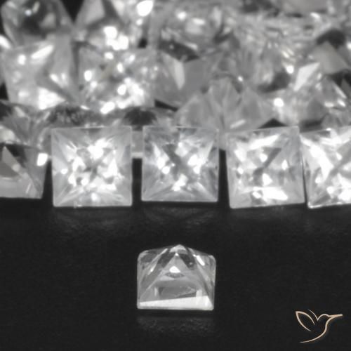 Pedras preciosas de Safira Branco natural de 2.51 ct, Quadrado, VVS-VS