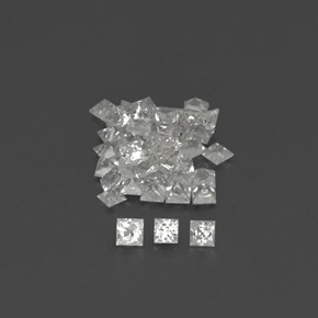 Pedras preciosas de safira branco natural de  ct, quadrado, VVS-VS