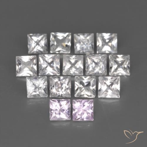 Pedras preciosas de Safira Branco natural de 1.89 ct, Quadrado, VVS-VS