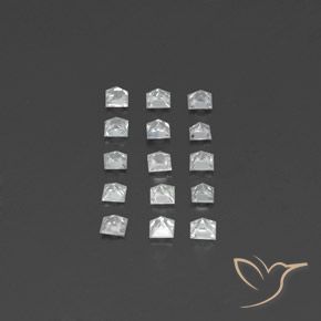 Pedras preciosas de safira branco natural de 1,54 ct, quadrado, VVS-VS