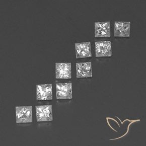 Pedras preciosas de Safira Branco natural de 1.28 ct, Quadrado, VVS-VS
