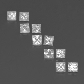 Pedras preciosas de safira branco natural de  ct, quadrado, VVS-VS