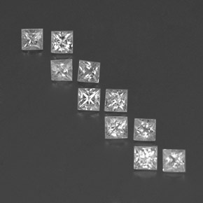 Pedras preciosas de safira branco natural de 1,35 ct, quadrado, VVS-VS