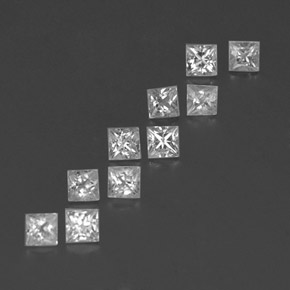 Pedras preciosas de safira branco natural de 1,35 ct, quadrado, VVS-VS