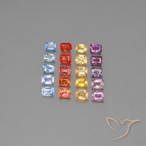 Pedras preciosas de Safira Multicolorido natural de 4.97 ct, Corte Octógono / Esmeralda, VS-SI