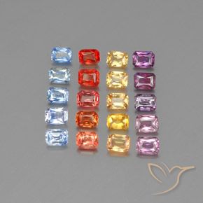 Pedras preciosas de Safira Multicolorido natural de 4.97 ct, Corte Octógono / Esmeralda, VS-SI